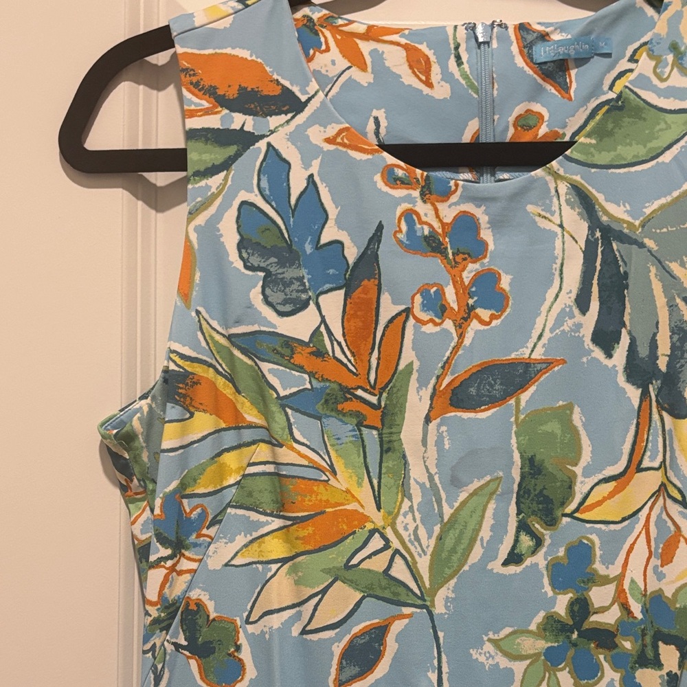 J. McLaughlin Vibrant Floral Mini Dress - Blue and Orange - Picture 4 of 4
